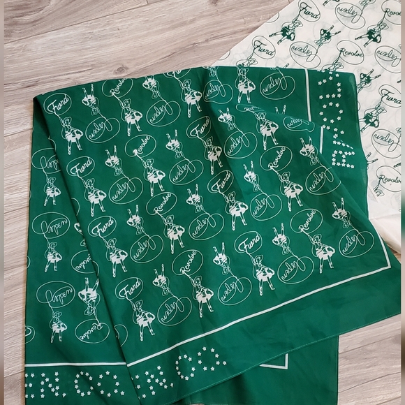 Revolve+FWRD, Aspen Set Of 2 Scarves, Cowgirl/Roping/Lasso, 43", Green/White - Picture 2 of 16